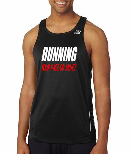 Running - Your Pace Or Mine - NB Mens Black Singlet